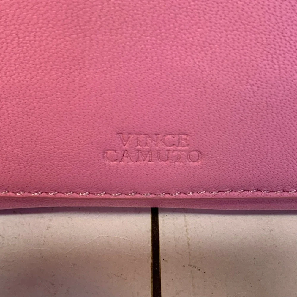 Vince Camuto Pink Leather Geometric Clasp Crossbody Bag Small Shoulder Purse